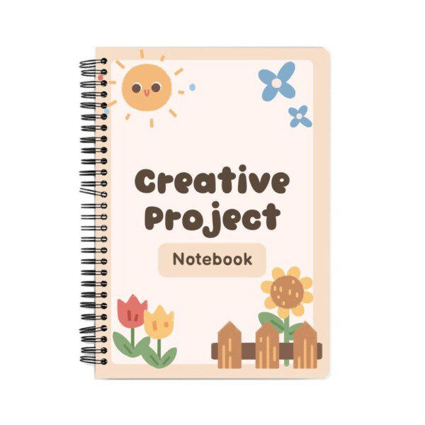 Notebook with Cream Playful Creative Project Cover