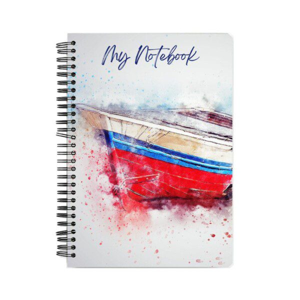 Notebook with Blue and Red Watercolor Cover