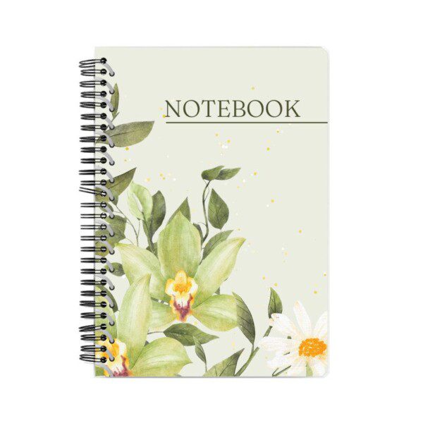 Notebook with Green Watercolor Floral Cover