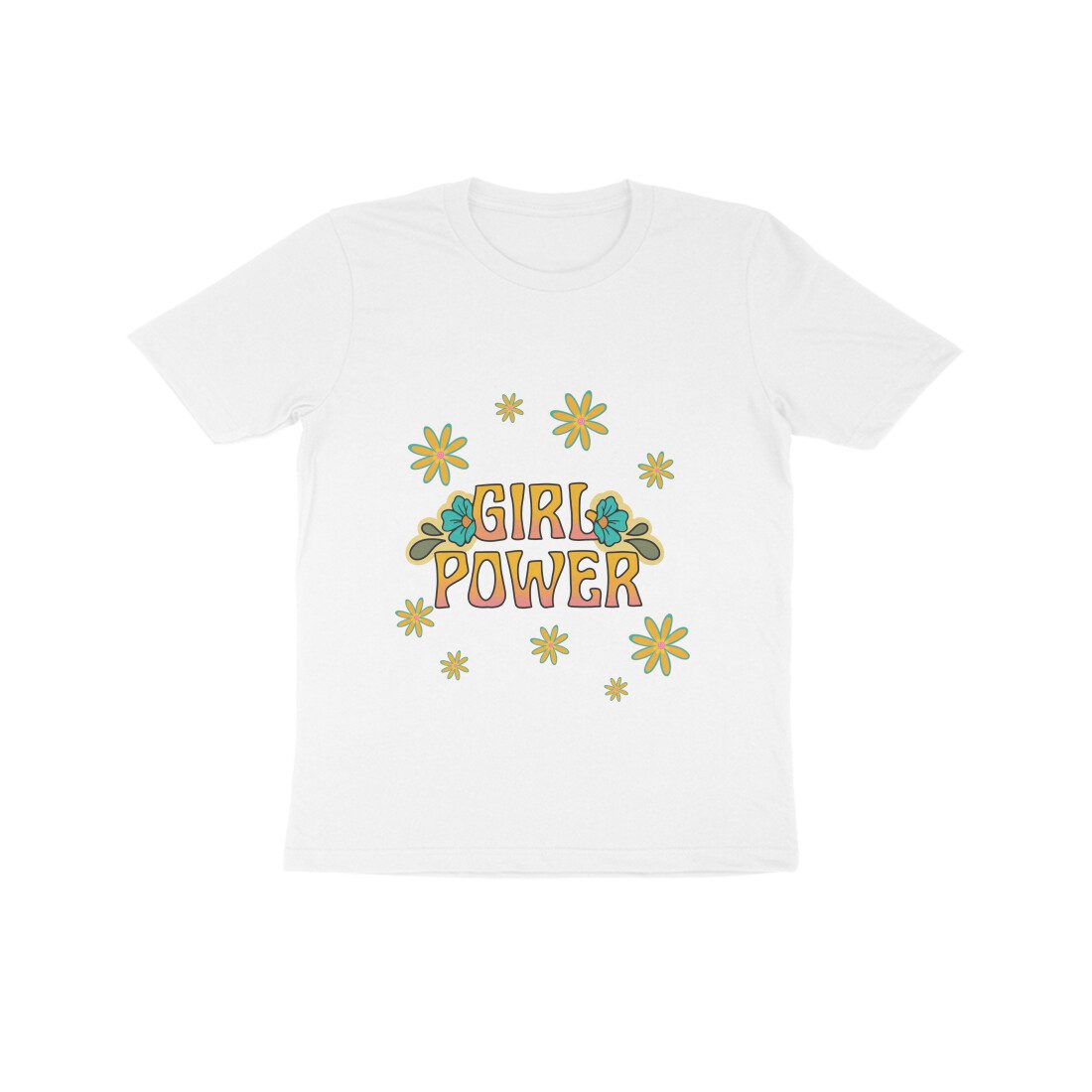 Girl’s T-Shirt with Girl Power design printed - Fashion Greet
