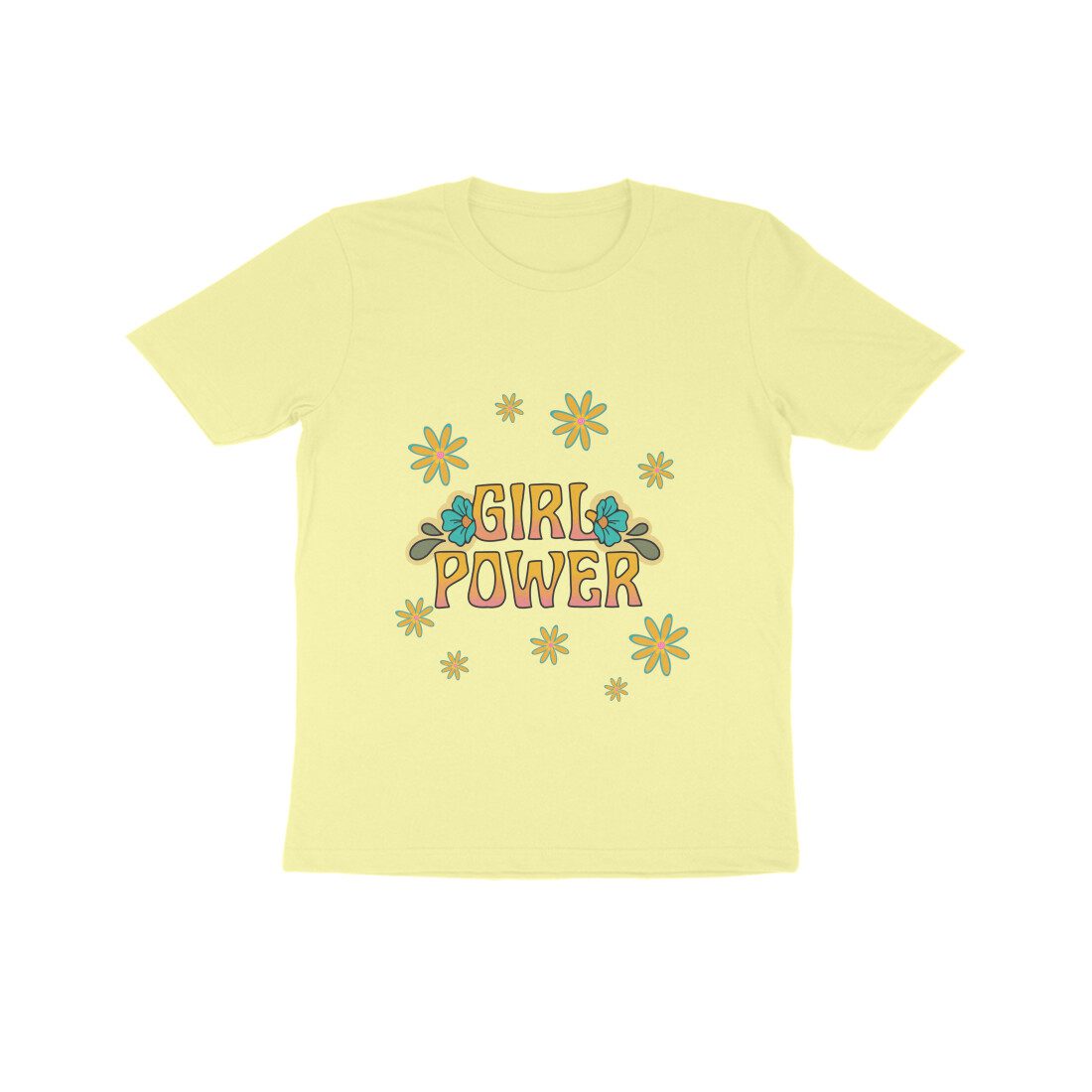 Girl’s T-Shirt with Girl Power design printed - Fashion Greet