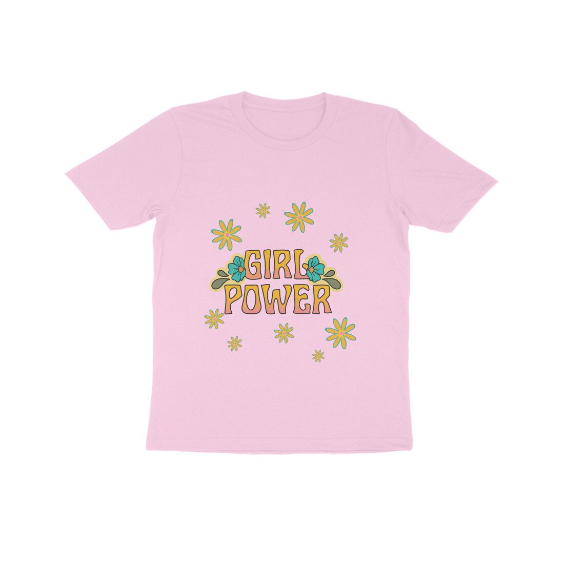 Girl’s T-Shirt with Girl Power design printed - Fashion Greet