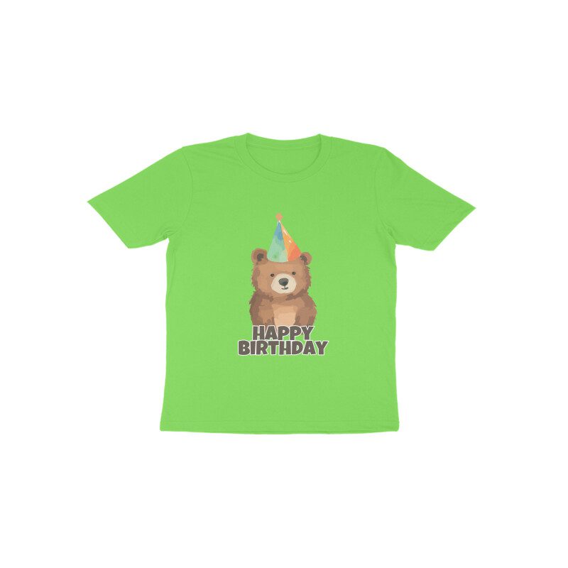 Toddler’s Teddy Bear wishing Happy Birthday T-Shirt - Fashion Greet