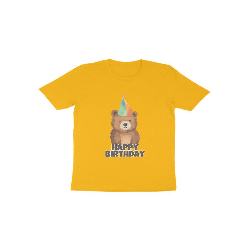 Toddler’s Teddy Bear wishing Happy Birthday T-Shirt - Fashion Greet