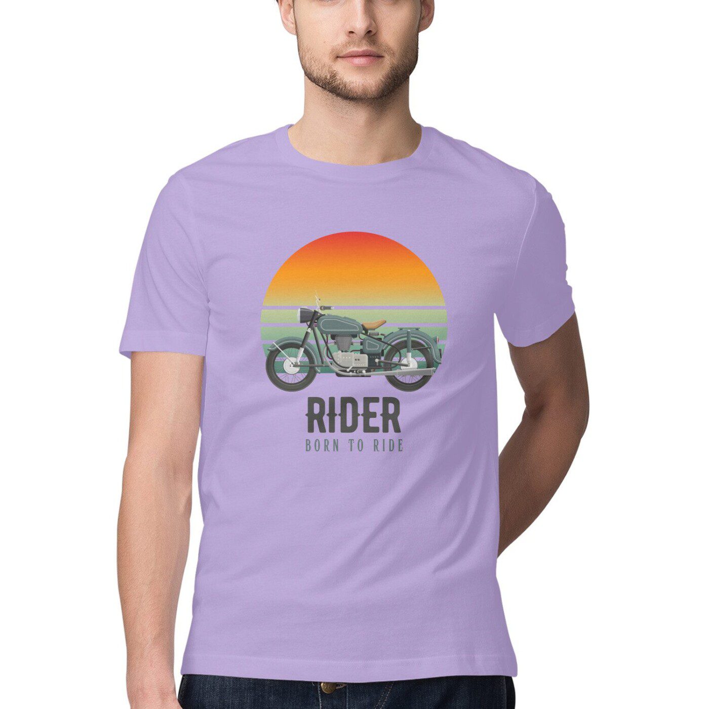 Men’s Rider T-Shirt with Born to Ride Quote - Fashion Greet