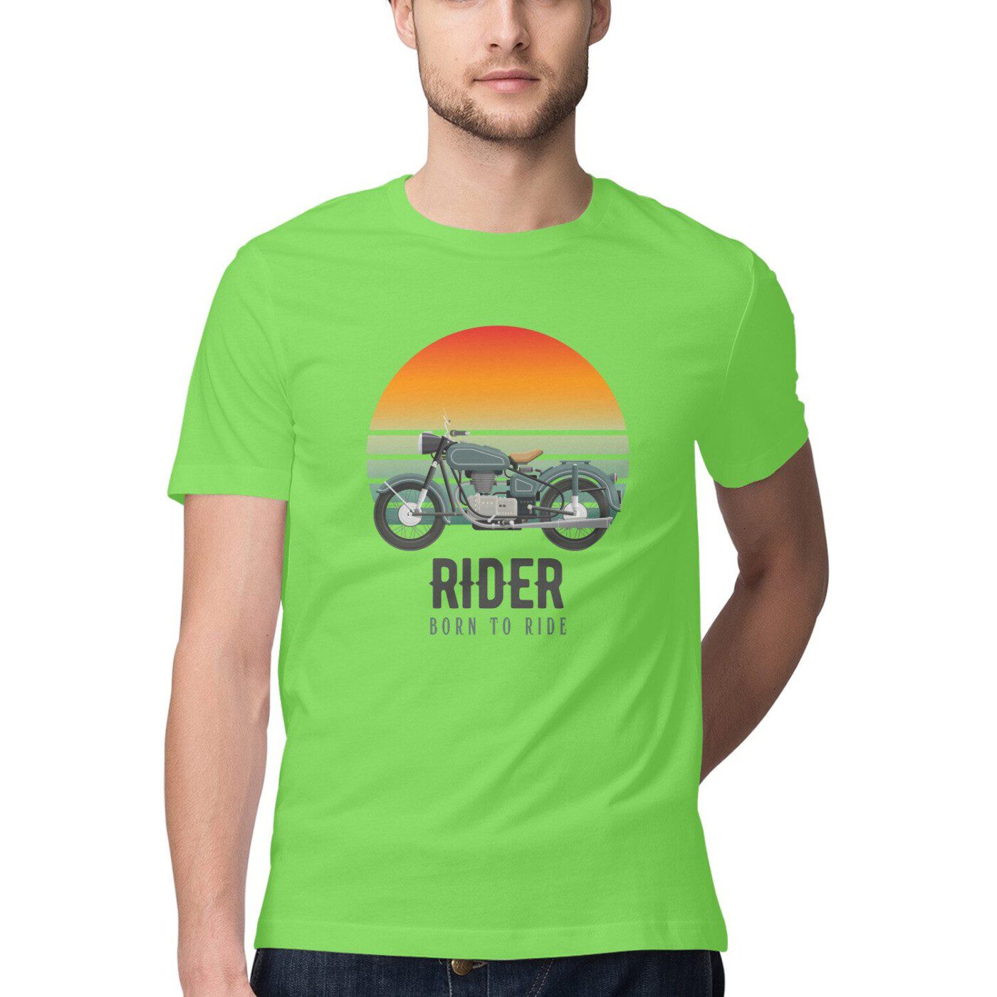 Men’s Rider T-Shirt with Born to Ride Quote - Fashion Greet