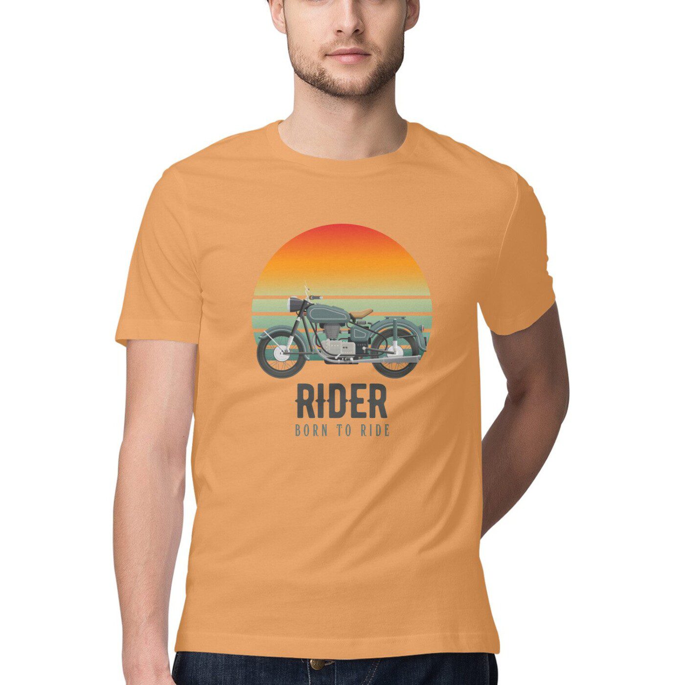 Men’s Rider T-Shirt with Born to Ride Quote - Fashion Greet