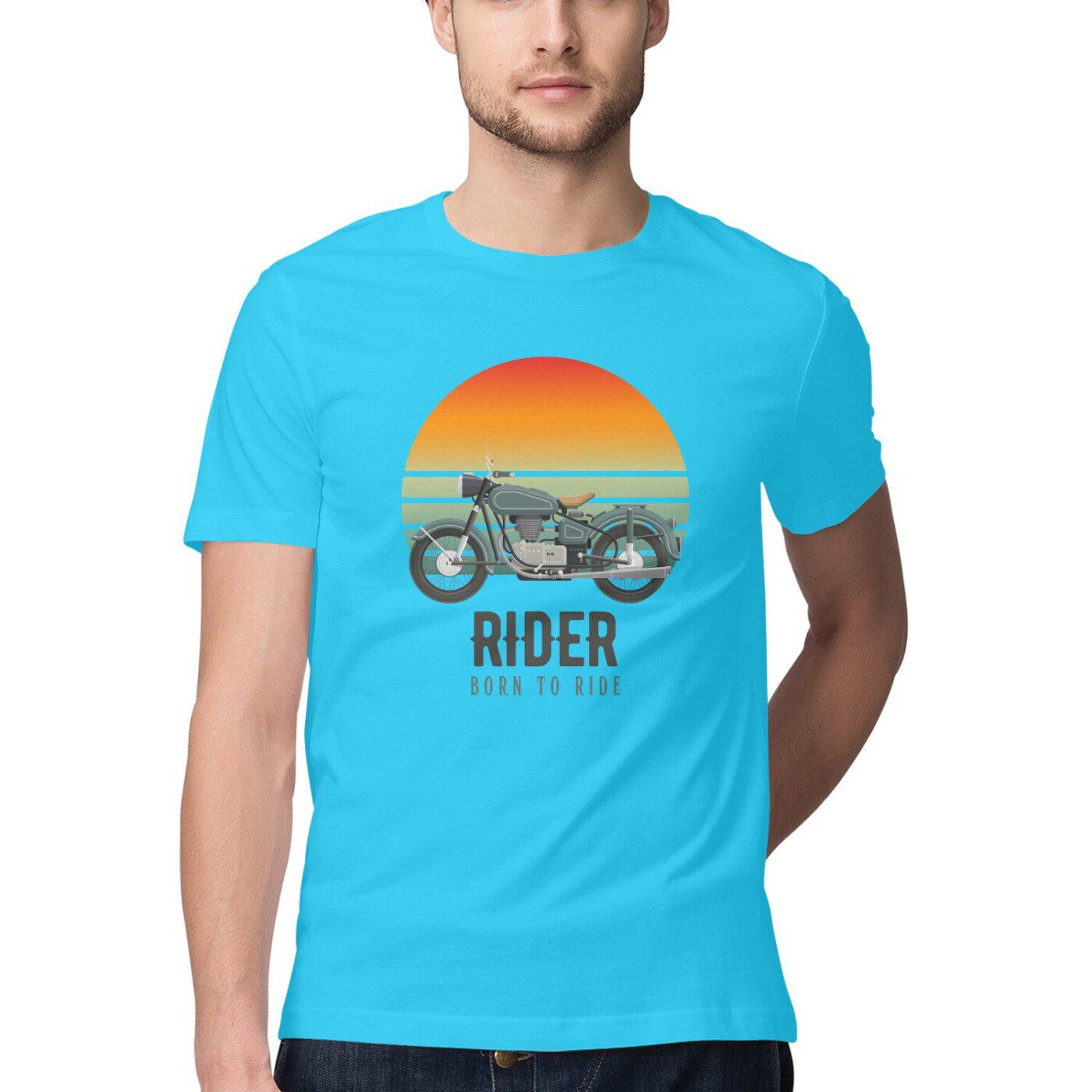 Men’s Rider T-Shirt with Born to Ride Quote - Fashion Greet