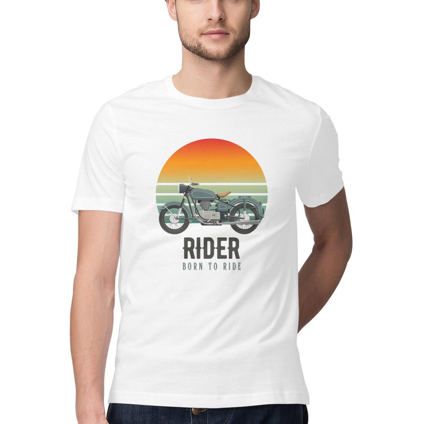 Men’s Rider T-Shirt with Born to Ride Quote - Fashion Greet
