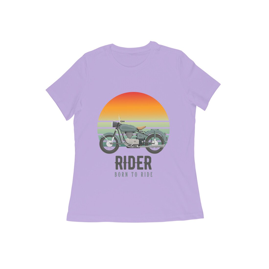 Women’s Rider T-shirt with Born to Ride Quote - Fashion Greet