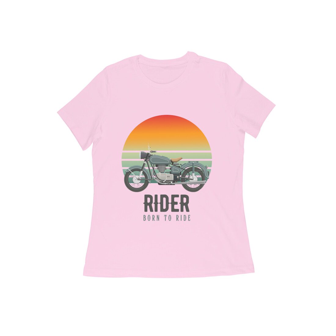 Women’s Rider T-shirt with Born to Ride Quote - Fashion Greet