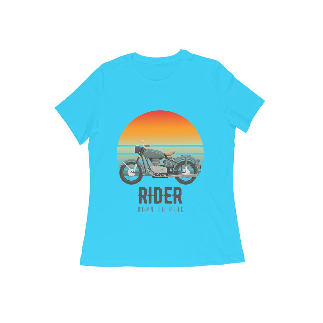 Women’s Rider T-shirt with Born to Ride Quote - Fashion Greet