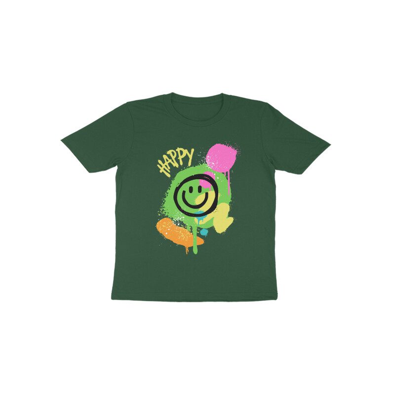 Toddlers Colorful Happy Smiley T-Shirt - Fashion Greet