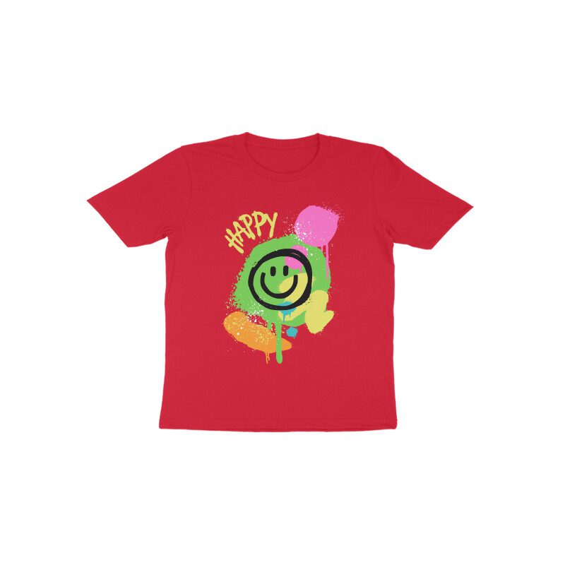 Toddlers Colorful Happy Smiley T-Shirt - Fashion Greet