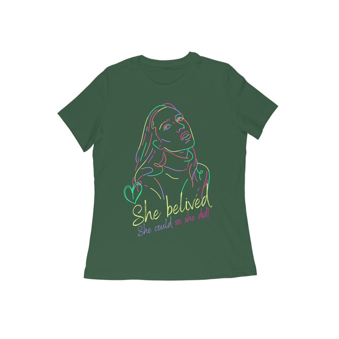 Womens She believed motivational T-Shirt - Fashion Greet