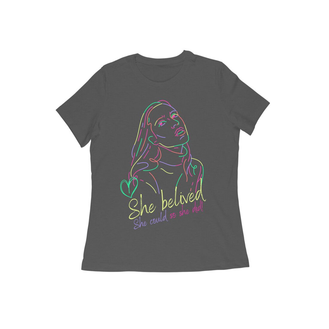 Womens She believed motivational T-Shirt - Fashion Greet