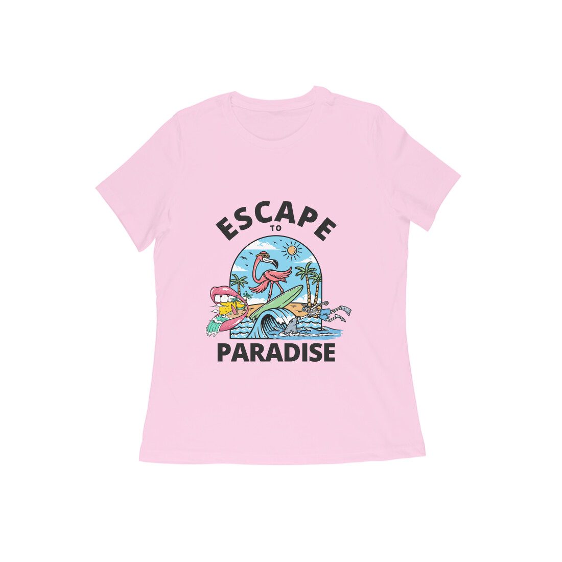 Womens escape to paradise T-Shirt - Fashion Greet