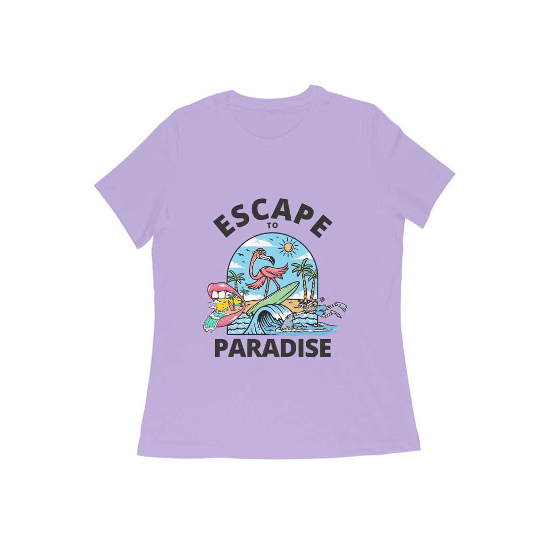 Womens escape to paradise T-Shirt - Fashion Greet