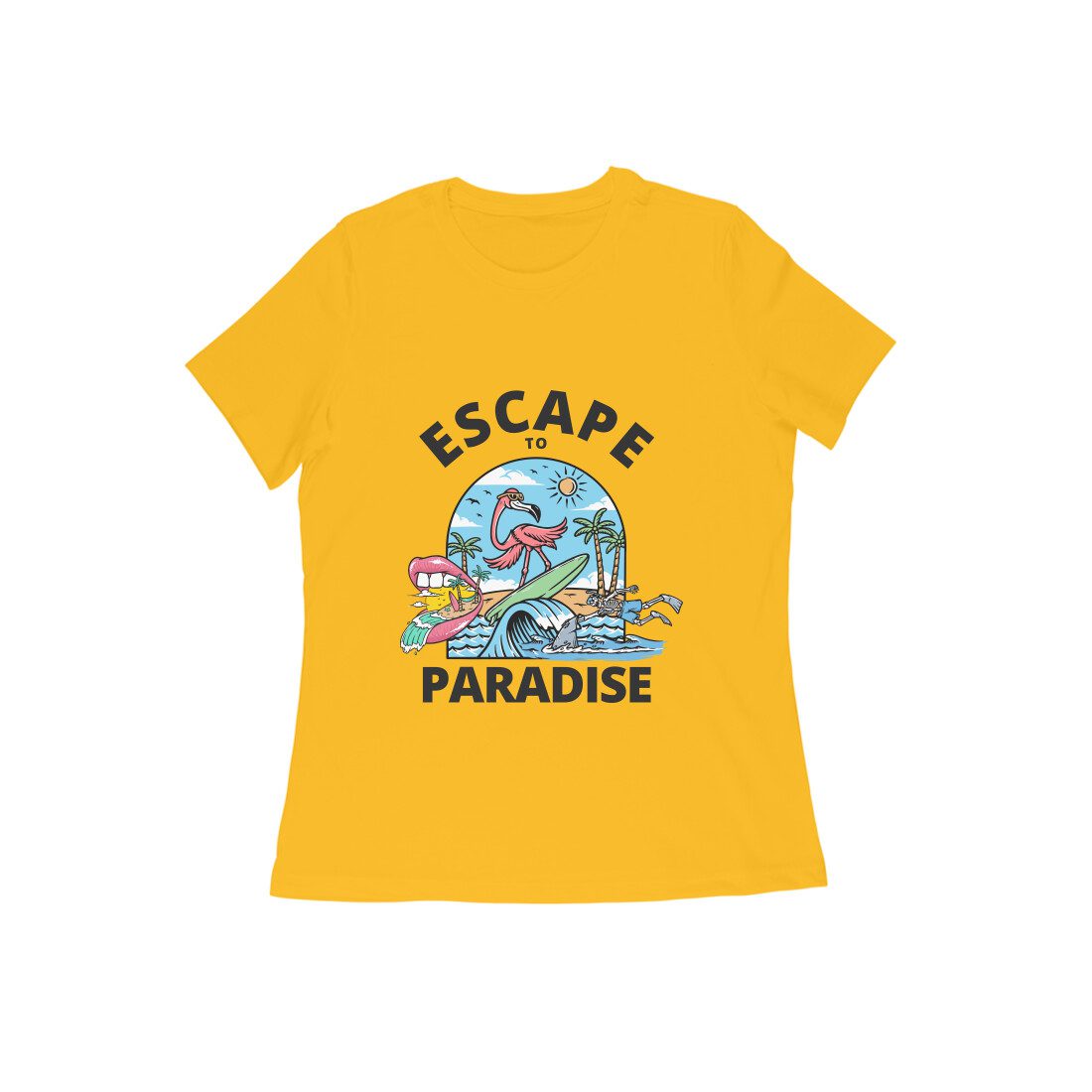 Womens escape to paradise T-Shirt - Fashion Greet
