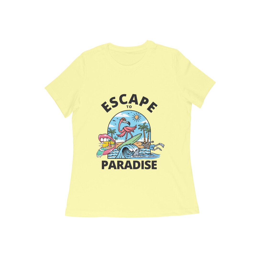 Womens escape to paradise T-Shirt - Fashion Greet