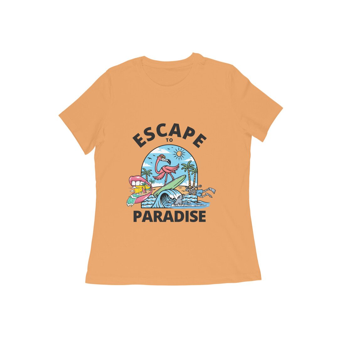 Womens escape to paradise T-Shirt - Fashion Greet