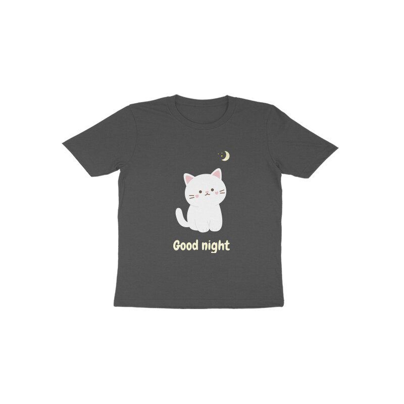 Toddlers cute cat good night colorful T-Shirt - Fashion Greet