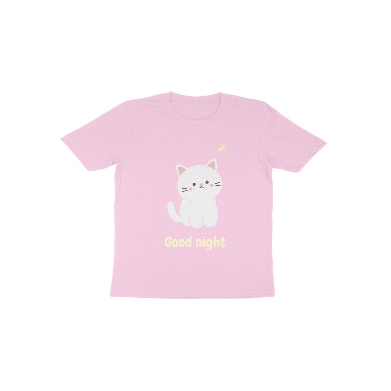 Kids cute cate’s good night light color T-Shirt - Fashion Greet