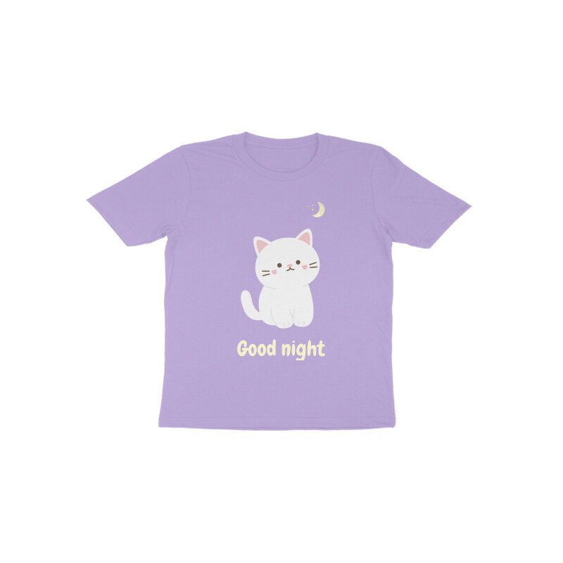 Kids cute cate’s good night light color T-Shirt - Fashion Greet