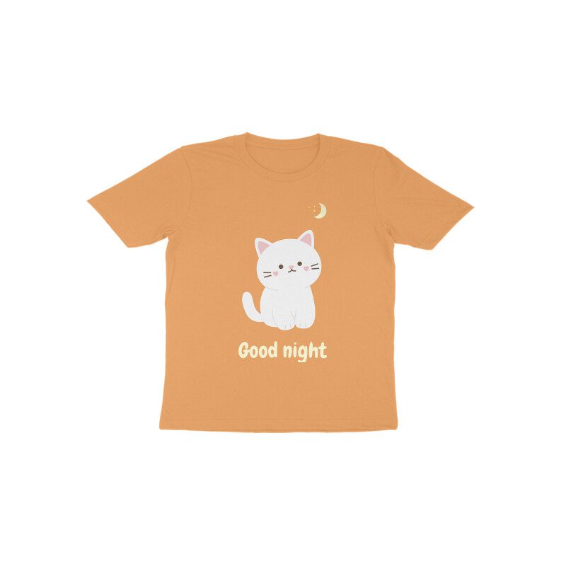 Kids cute cate’s good night light color T-Shirt - Fashion Greet