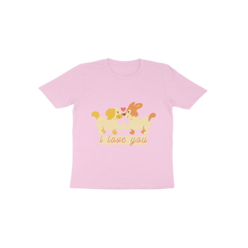 Toddlers Beige Cute I Love You T-Shirt - Fashion Greet