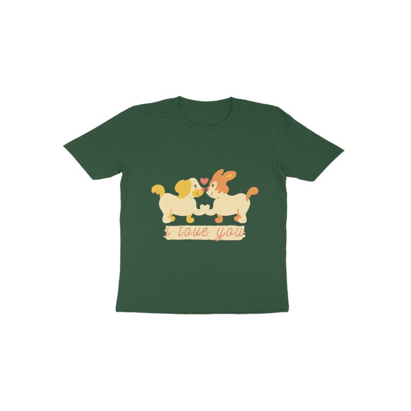 Toddlers Beige Cute I Love You T-Shirt - Fashion Greet