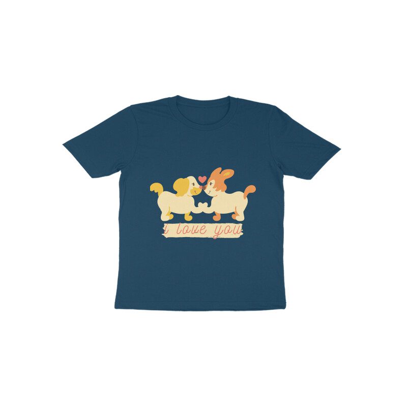 Toddlers Beige Cute I Love You T-Shirt - Fashion Greet