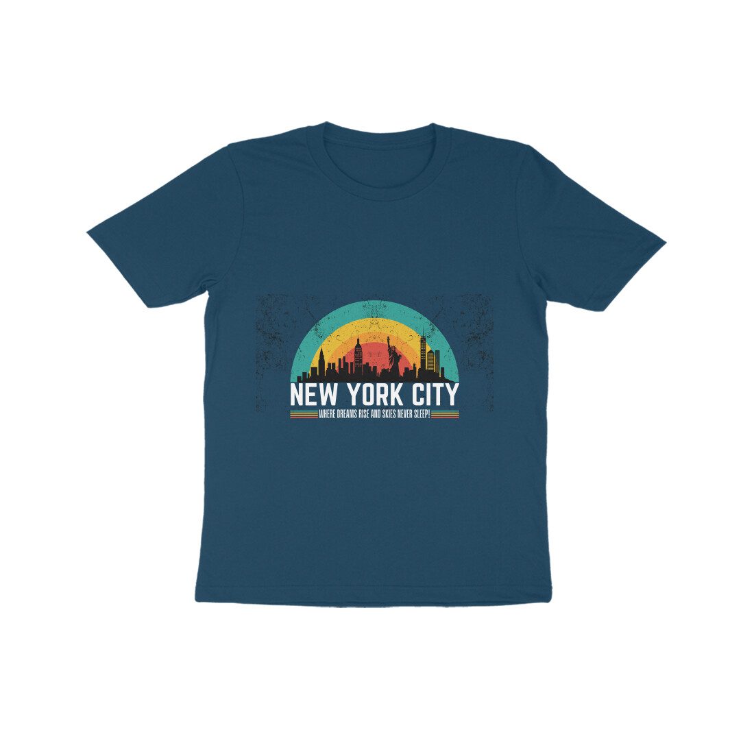 Kids New York City Special T-Shirt quoted Where Dreams Rise and Skies Never Sleep - Fashion Greet