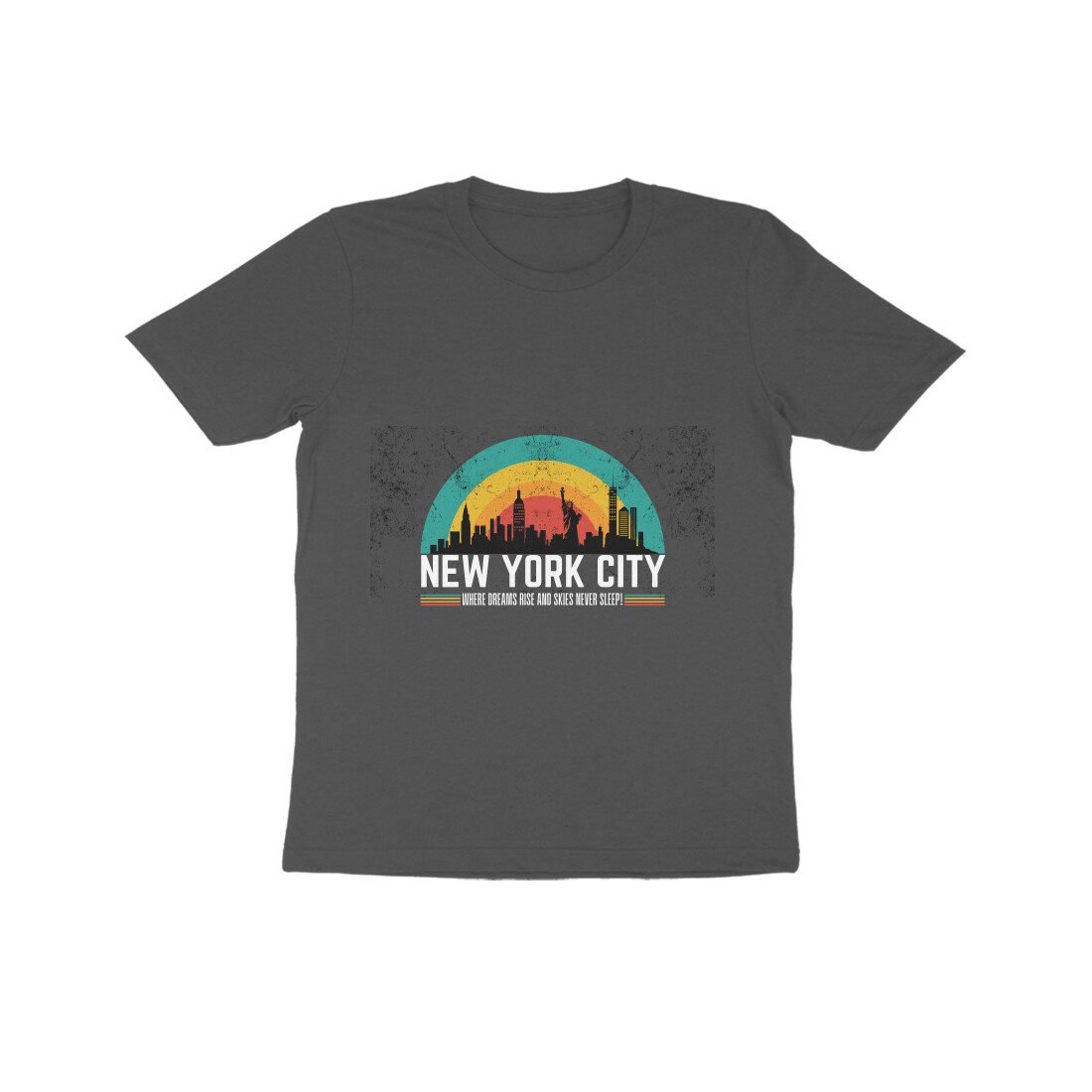 Kids New York City Special T-Shirt quoted Where Dreams Rise and Skies Never Sleep - Fashion Greet