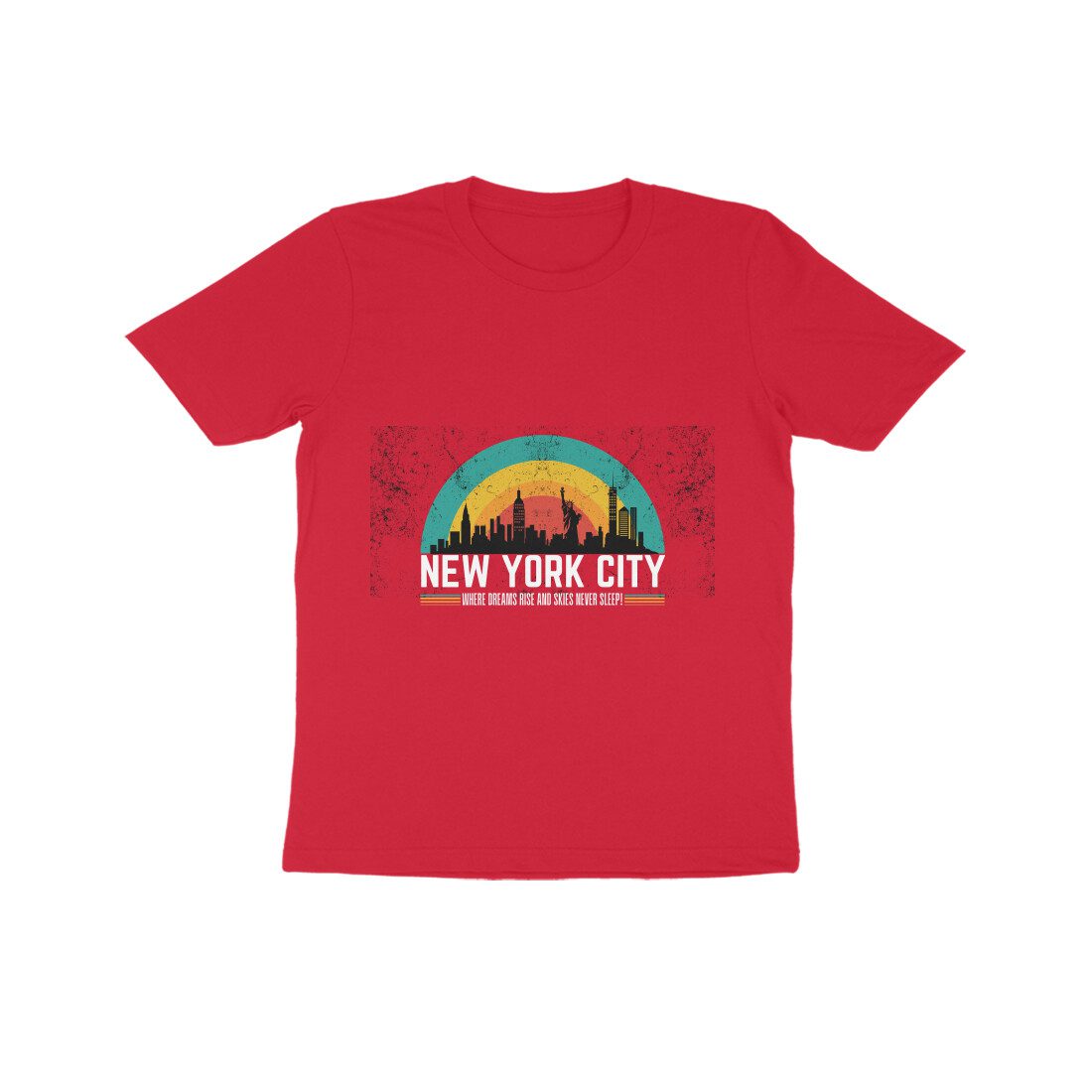 Kids New York City Special T-Shirt quoted Where Dreams Rise and Skies Never Sleep - Fashion Greet