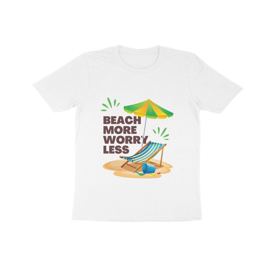 Kids Beach More Worry Less Casual T-Shirt - Fashion Greet Kids Beach More Worry Less Casual T-Shirt - Fashion Greet