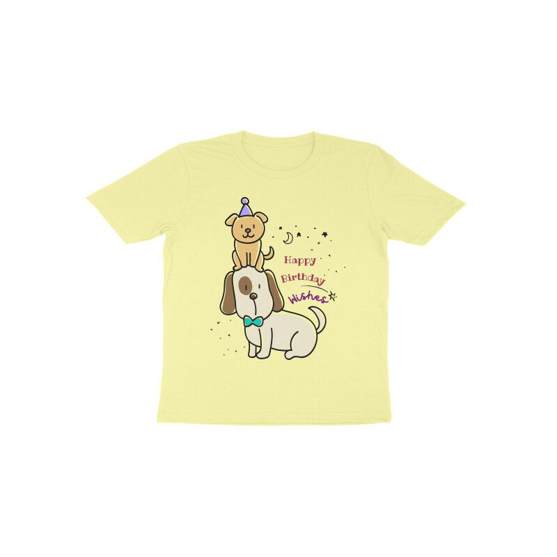 Toddlers Puppy Themed Happy Birthday T-Shirt - Fashion Greet