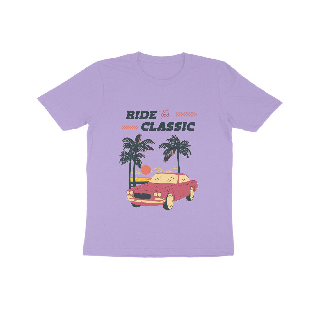 Kids Beach Illustration Retro Ride to Classic Car T Shirt - Fashion Greet