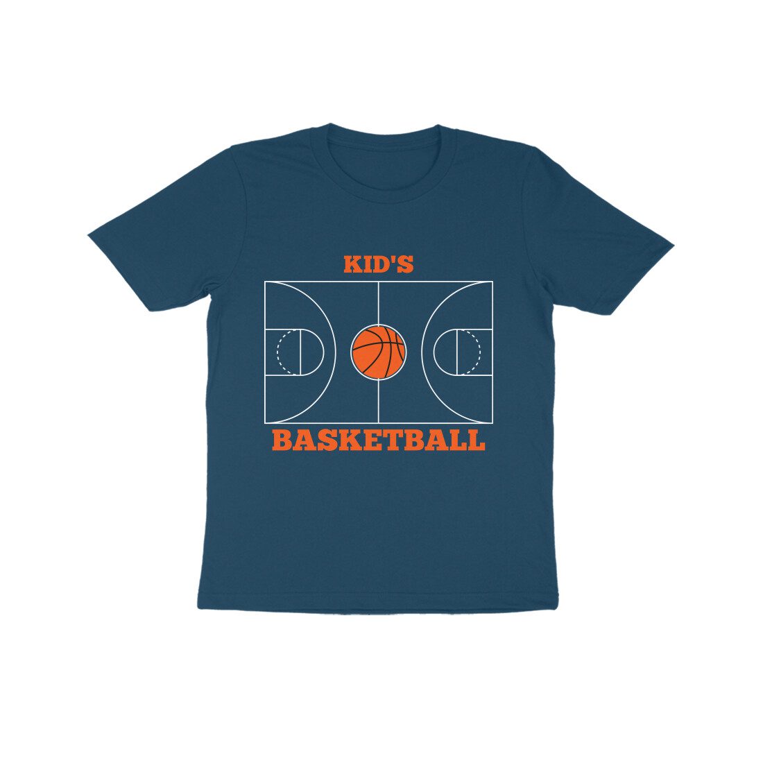 Kids Basketball Court Illustration T-Shirt - Fashion Greet