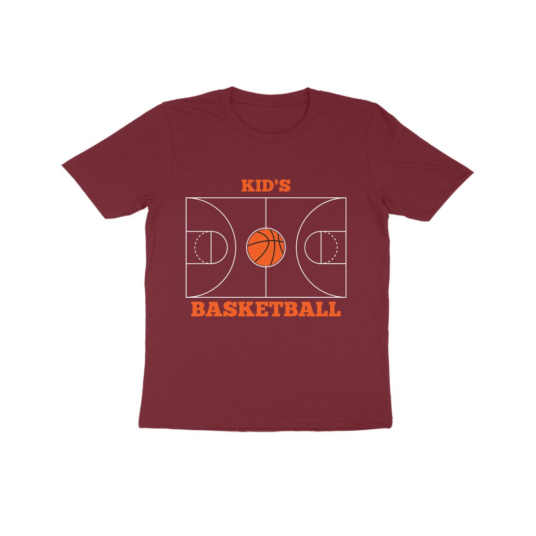 Kids Basketball Court Illustration T-Shirt - Fashion Greet