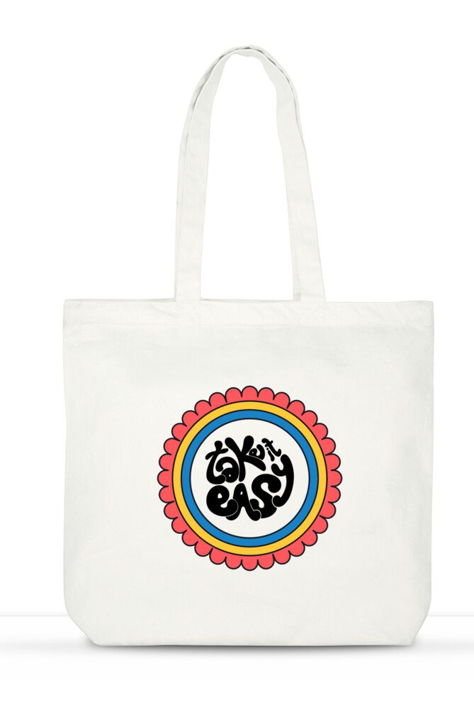 Multipurpose Laptop Tote Bag quoted Take It Easy - Fashion Greet