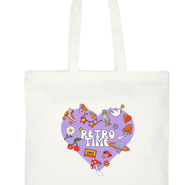 Multipurpose Laptop Tote Bag quoted Retro Time