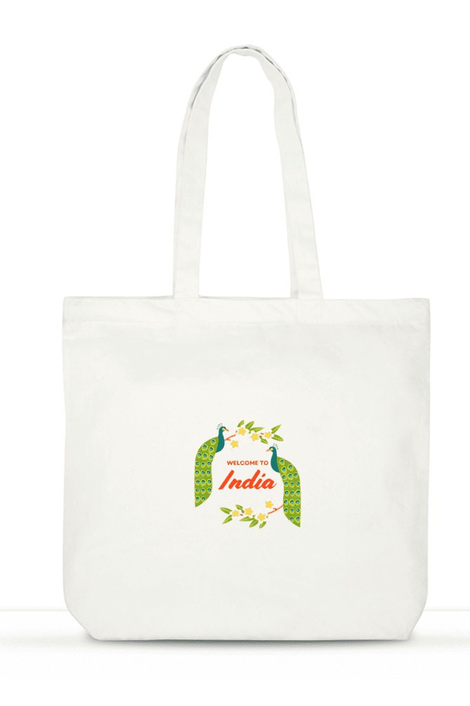 Multipurpose Laptop Tote Bag quoted Welcome to India - Fashion Greet
