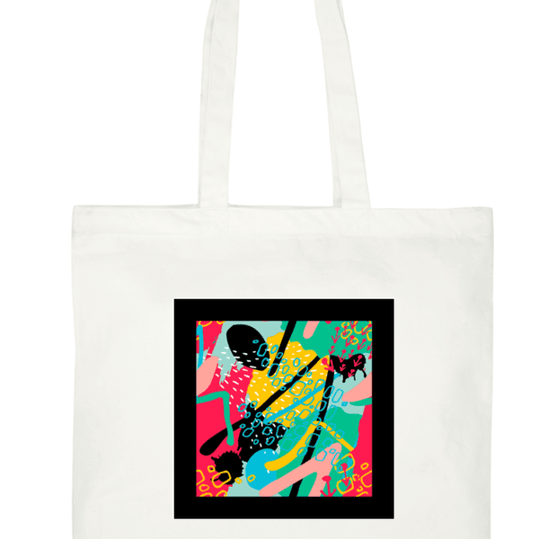 Multipurpose Laptop Tote Bag designed Colorful Abstract Style