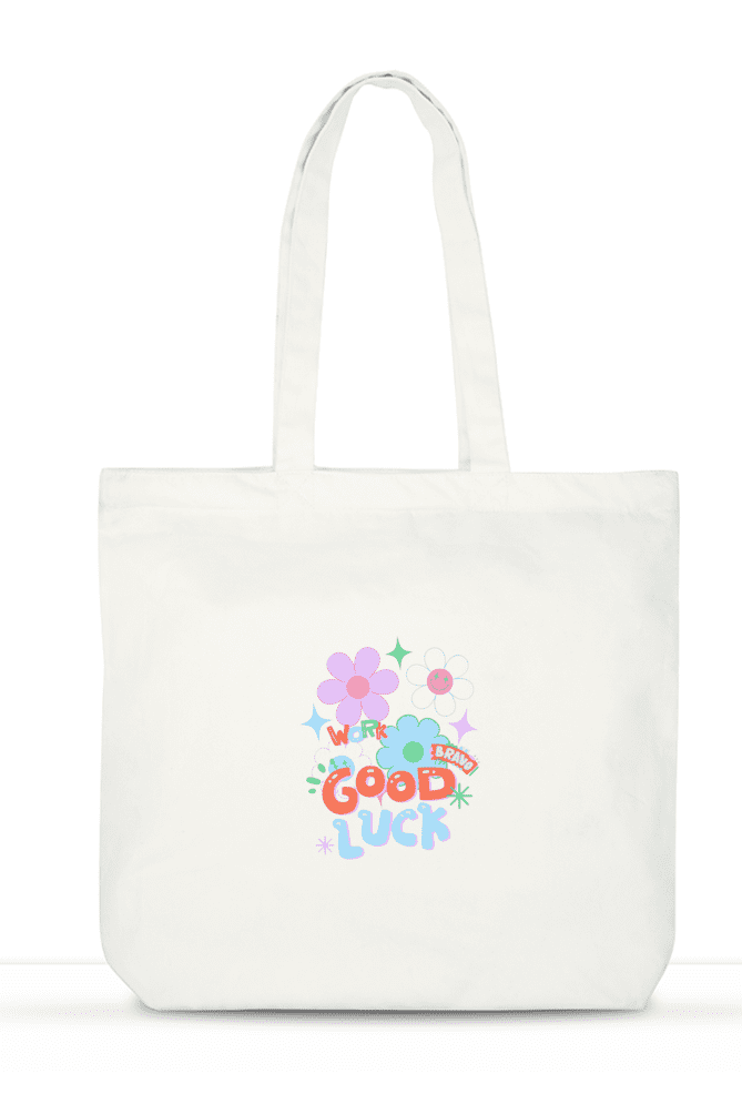 Multipurpose Laptop Tote Bag quoted Good Luck - Fashion Greet