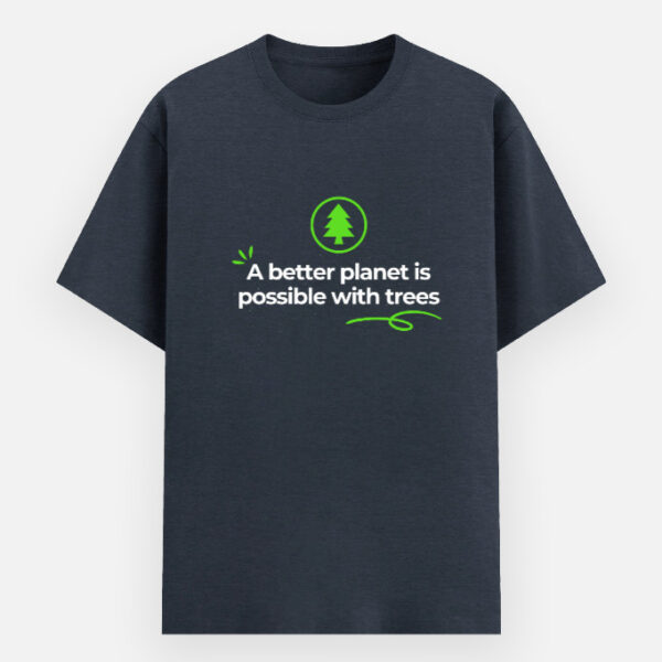 Sustainable T-Shirt for Adults - Better Planet with Tree - Navy Melange