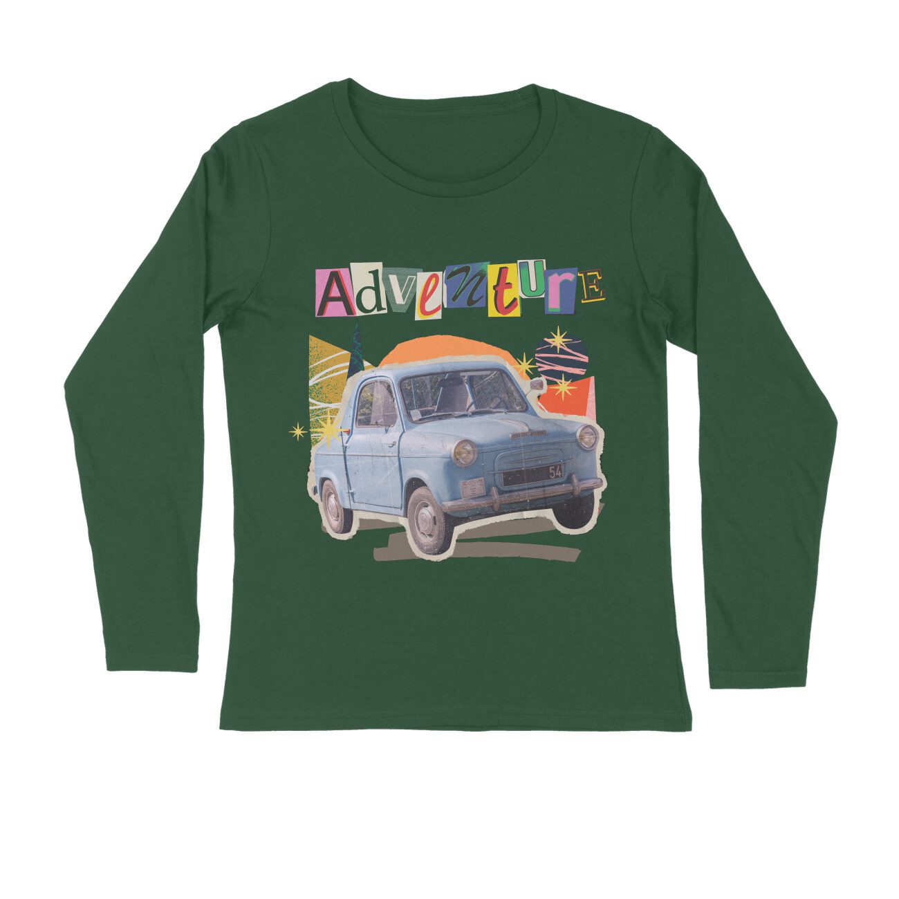 Trend Next Luxury – Adults Vintage Car Adventure Full Sleeve T-Shirt - Fashion Greet