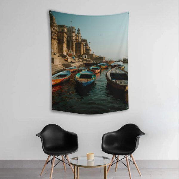 Tapestry - Boats on Ganges