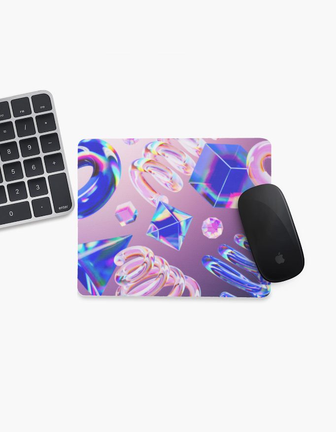 Mouse Pad – 3D Holographic Glass Shapes - Fashion Greet Mouse Pad – 3D Holographic Glass Shapes - Fashion Greet