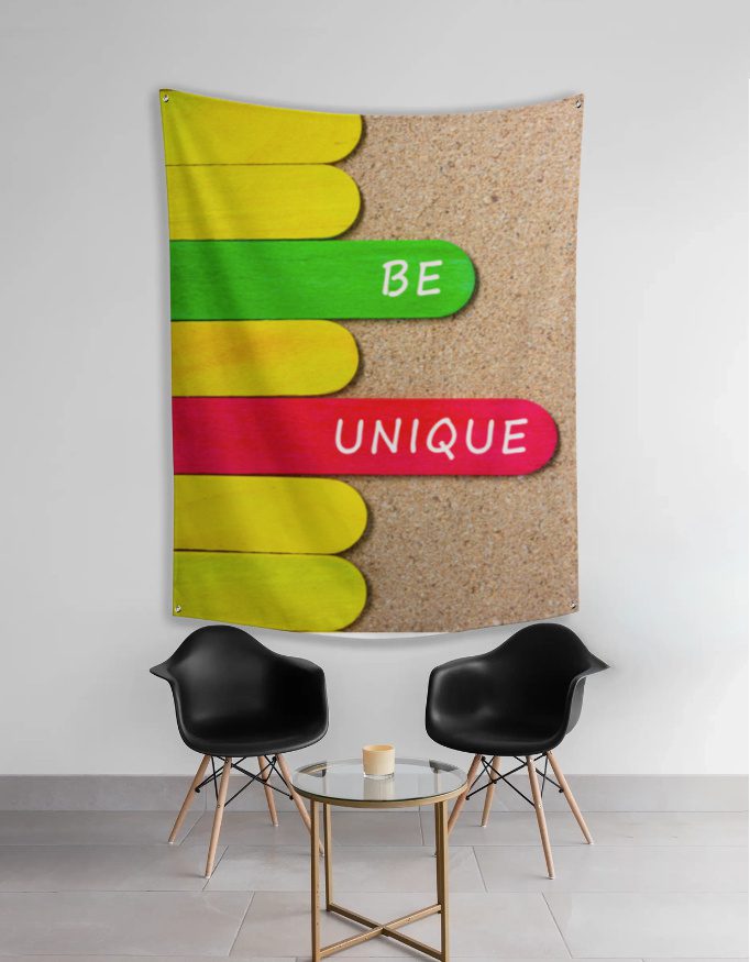 Tapestry – Motivational Quote – Be Unique - Fashion Greet